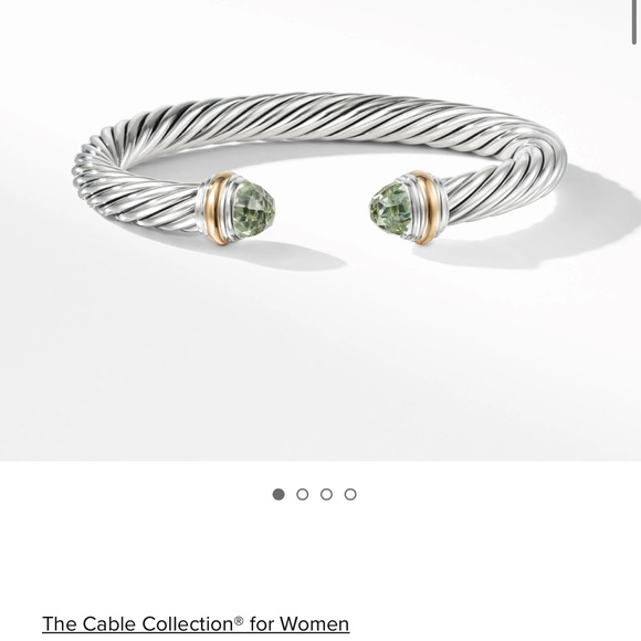 Cable Classics Bracelet in Sterling Silver with Prasiolite and 14K Yellow Gold - Picture 4 of 10